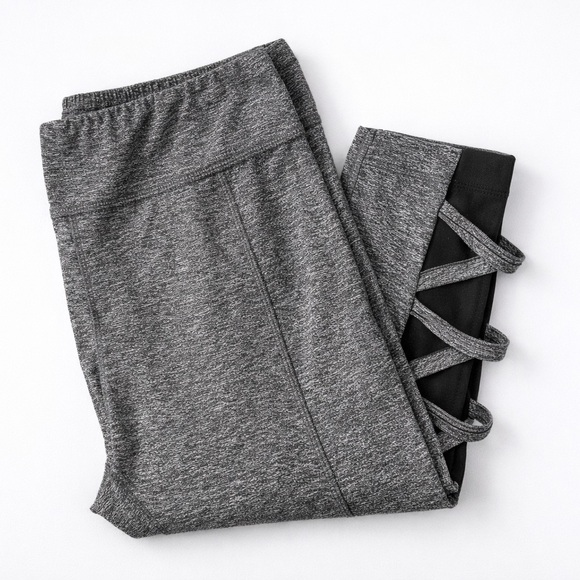 Take A Walk Gray Athletic Leggings XL Side Mesh Cutout Stretch Yoga Pants - Picture 3 of 8